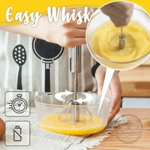Stainless Steel Semi-Automatic Hand Press Rotary Whisk