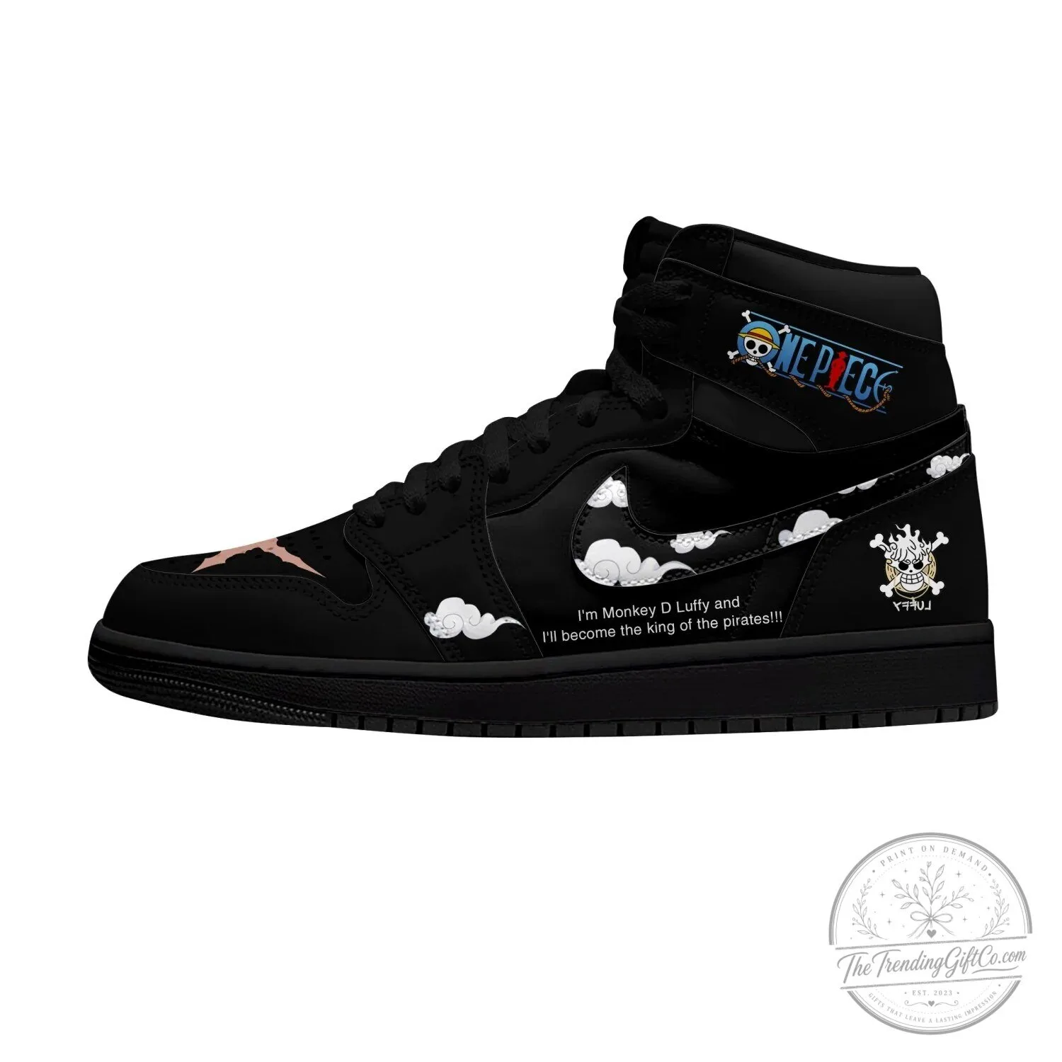 Monkey D. Luffy Gear Five Nika One Piece Anime Black High Top Sneakers 5 Monkey D. Luffy Gear Five Nika One Piece Anime Black High Top Sneakers