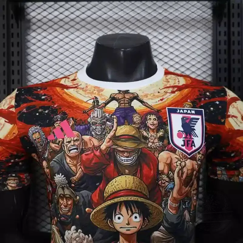 One Piece Monkey D. Luffy Japan National Football Team Soccer Jersey 6 One Piece Monkey D. Luffy Japan National Football Team Soccer Jersey