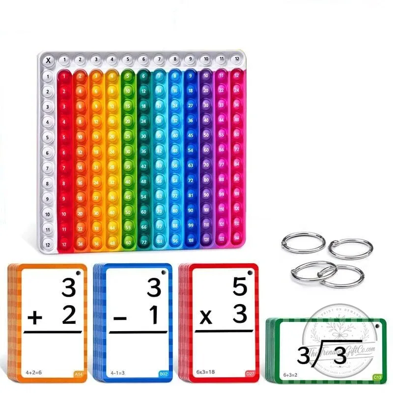 Educational Math Fidget Toy Set with Flash Cards for Kids Learning