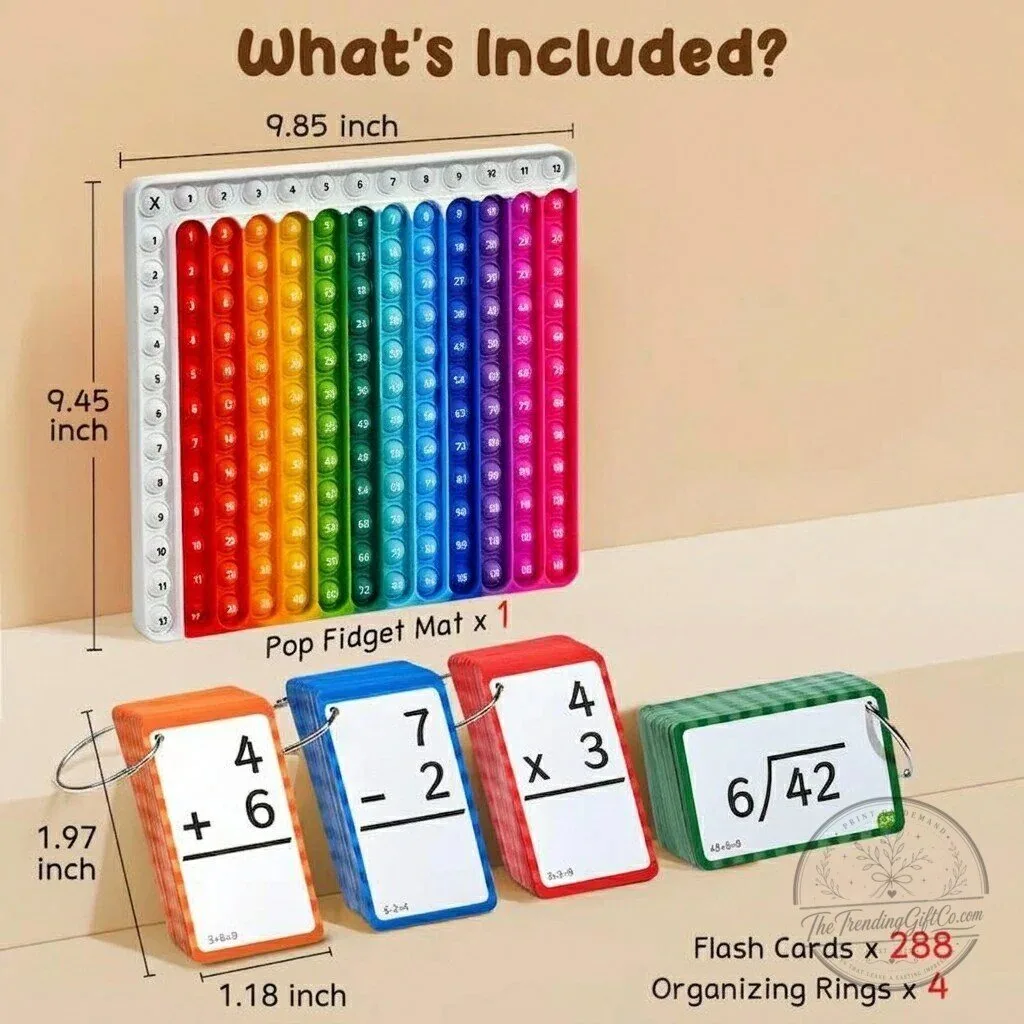 Educational Math Fidget Toy Set with Flash Cards for Kids Learning 7 Educational Math Fidget Toy Set with Flash Cards for Kids Learning