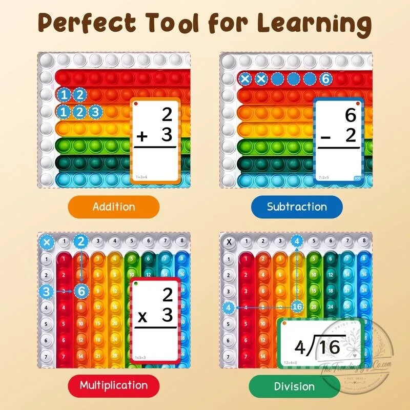 Educational Math Fidget Toy Set with Flash Cards for Kids Learning 8 Educational Math Fidget Toy Set with Flash Cards for Kids Learning