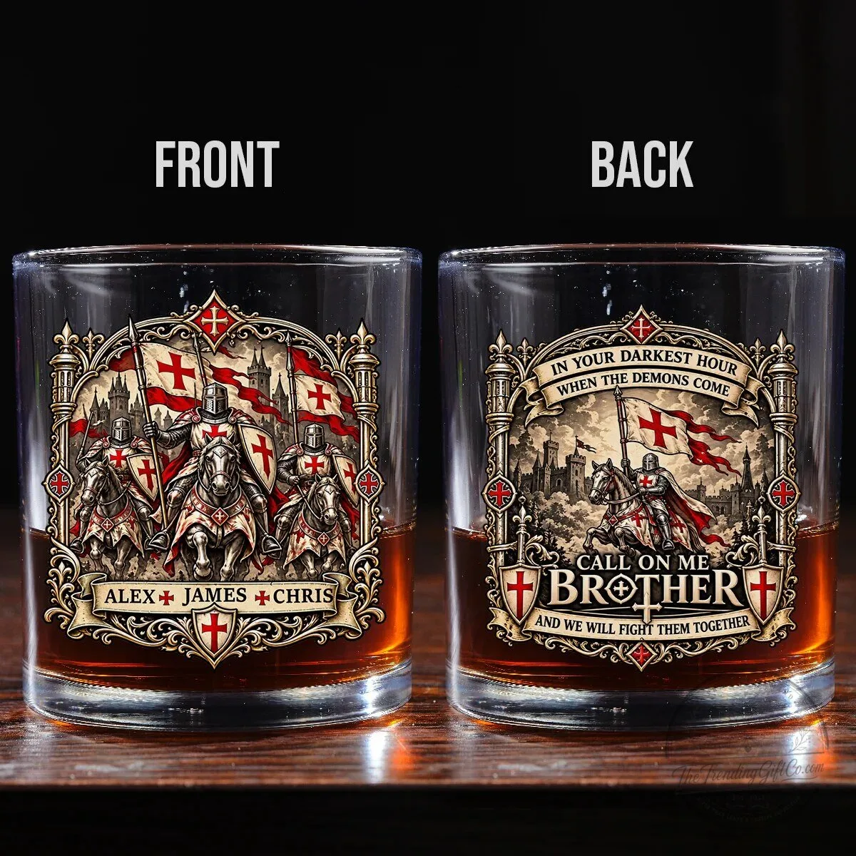 Knights Templar Personalized Whiskey Glass, Crusader Cross Medieval Warrior Drinking Glass 10 Knights Templar Personalized Whiskey Glass, Crusader Cross Medieval Warrior Drinking Glass