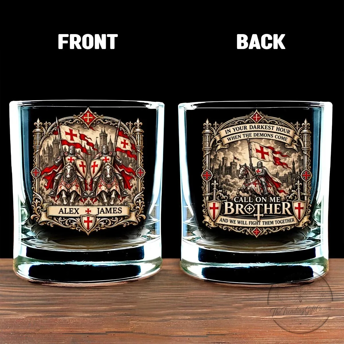 Knights Templar Personalized Whiskey Glass, Crusader Cross Medieval Warrior Drinking Glass 17 Knights Templar Personalized Whiskey Glass, Crusader Cross Medieval Warrior Drinking Glass