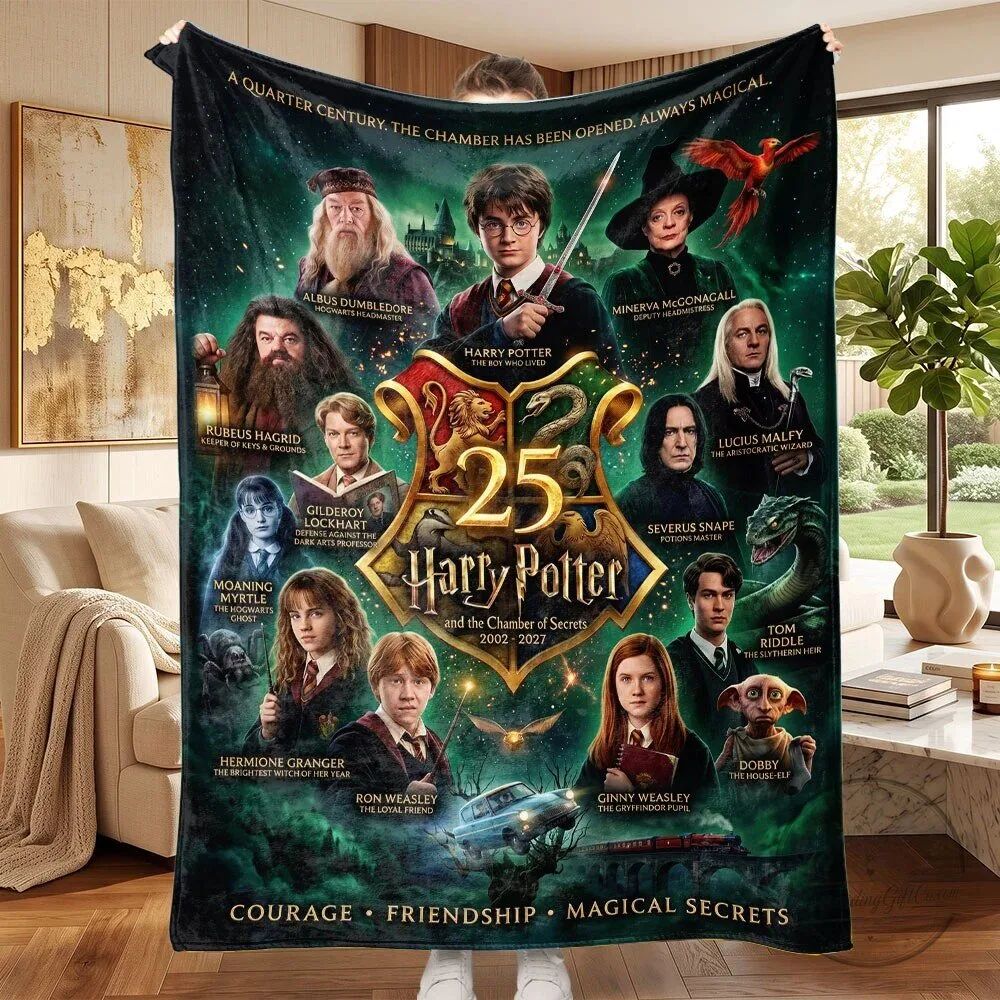Harry Potter and the Chamber of Secrets 25th Anniversary Movie Fleece Blanket 1 Harry Potter and the Chamber of Secrets 25th Anniversary Movie Fleece Blanket