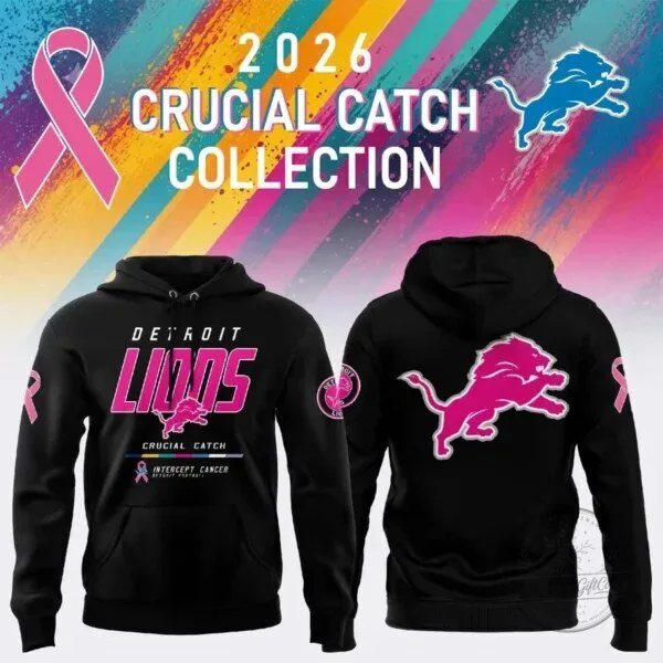 NFL Football Hoodie for Detroit Lions' Crucial Catch: Intercept Cancer 1 NFL Football Hoodie for Detroit Lions