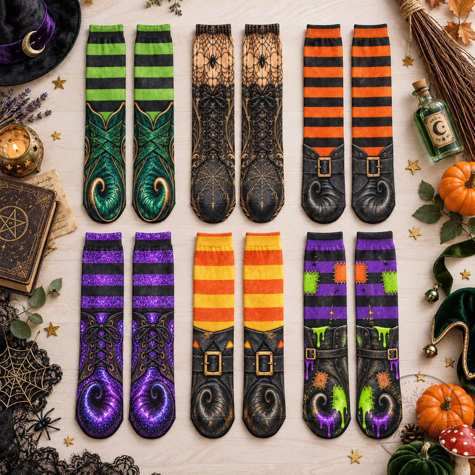 Funny Witch Besties Halloween Costume Socks - Personalized Gag Gift For Coworkers 11 Funny Witch Besties Halloween Costume Socks - Personalized Gag Gift For Coworkers
